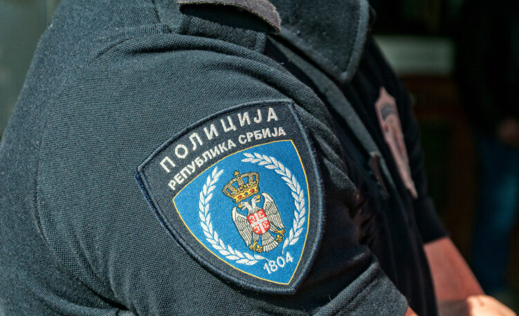 Shirtsleeve,With,Emblem,Of,Serbian,Police.,Translation,-,Police,,Republic